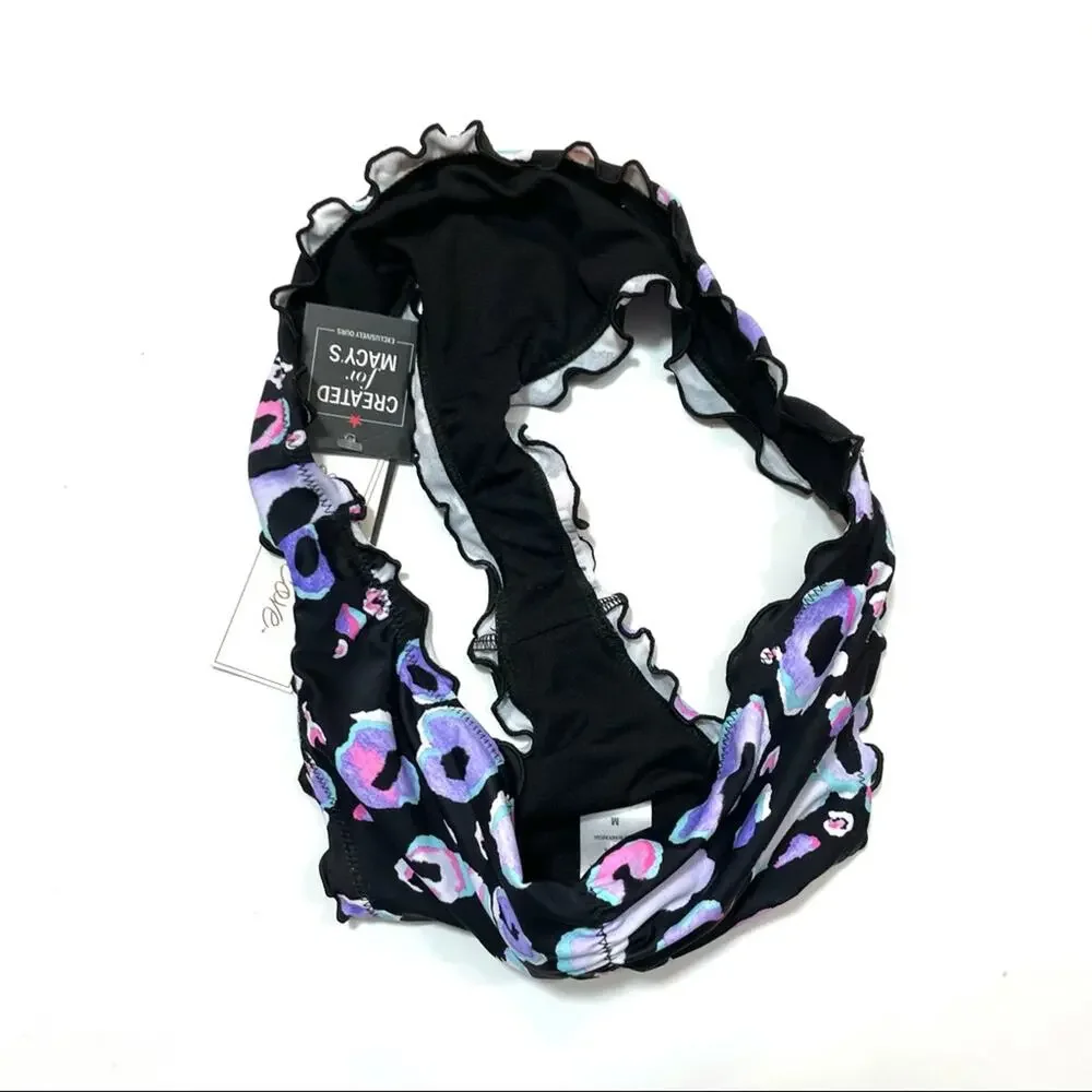 Salt+Cove Leopard print ruched bikini swim bottom